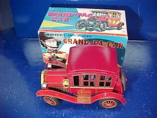 Orig 1950s Grandpa Car Battery Op Toy Car Made In Japan W Orig Box
