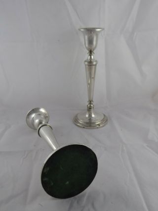 LOVELY PAIR ENGLISH SOLID STERLING SILVER CANDLESTICKS 1994 9 INCHES HIGH 5