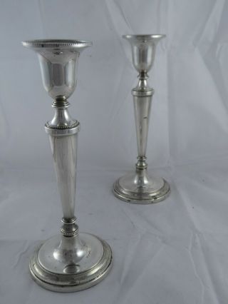 LOVELY PAIR ENGLISH SOLID STERLING SILVER CANDLESTICKS 1994 9 INCHES HIGH 6