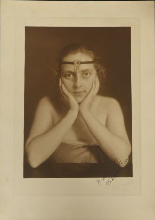 Rare Early Silent Movie Actress Hand Signed Theda Bara Oversized Vamp 1916