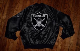 1992 Rhyme Syndicate Satin Jacket Raiders Vtg 90s Hip Hop Shirt Ice - T Body Count