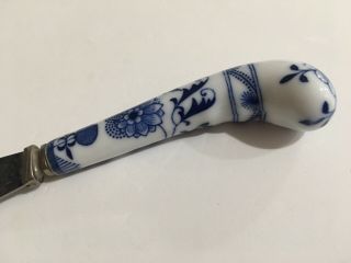 Vintage Meissen Blue Onion Porcelain 3 in1 Cheese Knife Sheffield England 4