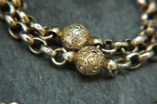 Fine Antique Victorian Fancy Link 9ct Gold Pendant Chain/necklace