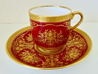 Antique Mintons Demitasse Cup & Saucer,  Made For Tiffany