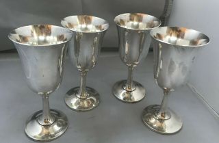 Set Of 4 Wallace Sterling Goblets Number 14 6 - 3/4 Inches 748 Grams