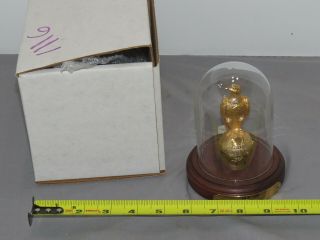 Vintage Ji Case Old Abe Gold Eagle Statue In Glass Dome Diecast Wood Plaque Rare