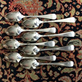 A Set Of Eight (8) Early Geo Iii Hanoverian Dessert Spoons,  London 1768