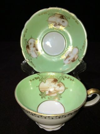 Vintage Occupied Japan Tea Cup And Saucer Ucagco China Picture Lighthouse