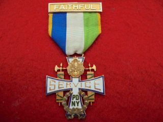 Rare Prohibition Era 14k Gold Nypd Police Commissioner Service Medal