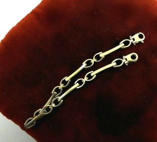 Bjb Vintage 375 9k Solid Yellow Gold Chain Link Bracelet 7.  5 Modernist 8.  4 Grams