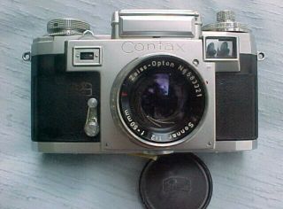Vintage Contax Iiia R - F Camera W.  Zeiss Sonnar 50mm F/2 Exc.  Overall