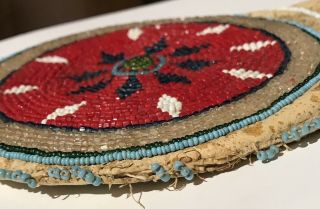 SIOUX AMERICAN INDIAN ANTIQUE EARLY 1900 ' S BEADED POUCH 6