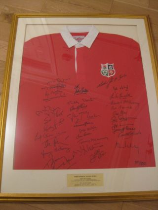 Rare British Lions 1974 Signed Framed Shirt Limited Edition 301/350