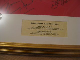 RARE British Lions 1974 Signed Framed Shirt Limited Edition 301/350 2