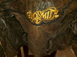 Rare Vintage Aerosmith Leather Jacket Get A Grip 1993 - Robert Comstock - Sz.  L/XL 4