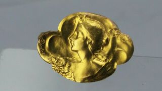 French Art Nouveau Gold Brooch Pin By Diolot Maiden Brooch Circa 1900