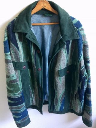 Vtg Authentic Coogi Australia Rare Sweater Jacket Coat Hip Hop Cosby L