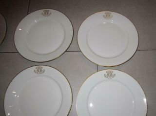 Set 6 Antique SEVRES French Porcelain Monogrammed Poss Russian Plates Dated 1911 11