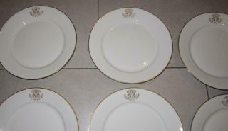 Set 6 Antique SEVRES French Porcelain Monogrammed Poss Russian Plates Dated 1911 2