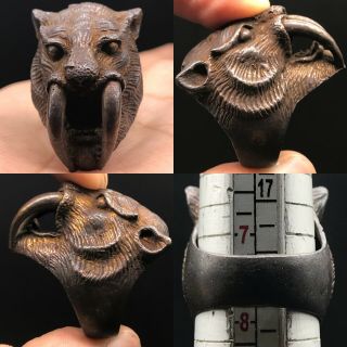 Medieval Old Unique Wild Lion Head Face Wonderful Rare Ring