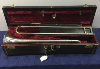 Vintage King 2b Liberty Silver Tenor Trombone Made In Usa