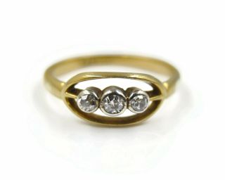 Art Deco 18ct Gold & Platinum Diamond Ring,  UK size 5 US size K 2