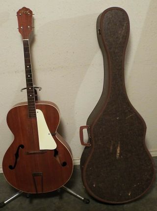 Vintage Kay Acoustic 4 String Guitar F Holes Archtop K36 6436 40 " Long Nr