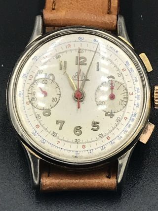 Vintage Rare Orano Swiss Chronograph Mens Watch W/ Landeron Cal 48 17j