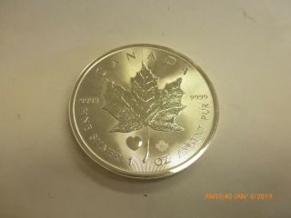 50 X 2015 Canada Canadian Maple Leaf 1 Oz.  999 Fine Silver Rare Heart Privy Mark