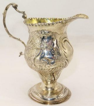 Antique 18th Century Sterling Silver English Creamer Pitcher - London 1780 2