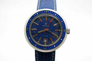 Vintage Revue 1960s Vintage Blue Diver Automatic Msr 42mm -