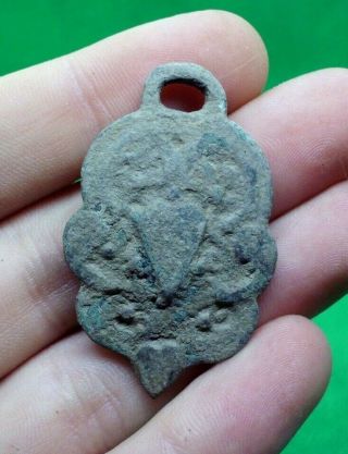 Ancient Celtic Druids Bronze Amulet Pendant With Fine Details - 200/100 Bc