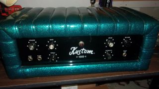 Vintage Kustom 100 Amp Head Cascade (blue Sparkle) Reverb Trem