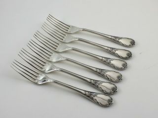 Christofle Marly Silverplate Dessert Forks - 6 3/4 " - Set Of 6 - No Monogram