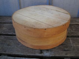 Round 15 " Wooden Cheese Box Bent Wood Storage Container Crate Decorative B9913