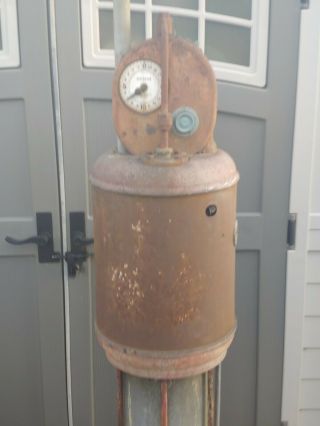 RARE Early 1900 ' s Joy Gas Pump Clockface Pre Visible Long Beach CA.  Hand Crank 2