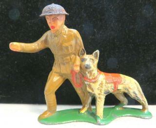 Vintage Barclay Lead Toy Soldier Dispatcher With Dog B - 148