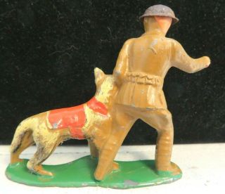 Vintage Barclay Lead Toy Soldier Dispatcher With Dog B - 148 2