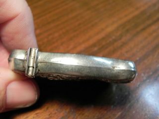 Antique Sterling Silver Vesta Case/Match Safe Art Nouveau Repousse 2