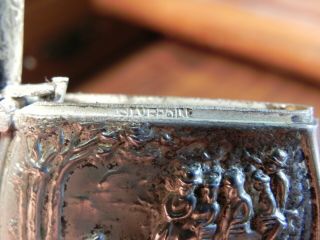 Antique Sterling Silver Vesta Case/Match Safe Art Nouveau Repousse 7