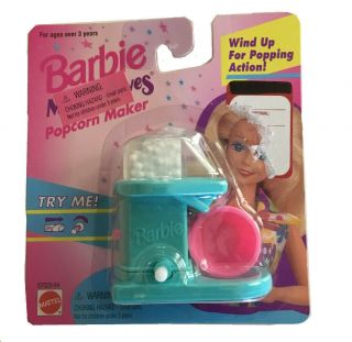Vintage Barbie Wind - Up Toy Popcorn Maker Mattel 1995