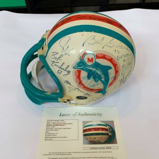 Vintage 1972 Miami Dolphins Bowl Champs Team Signed Full Size Helmet Jsa