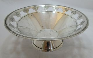 Good Antique George Vi Art Deco Sterling Silver Pierced Bowl,  432 Grams,  1938
