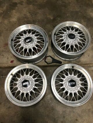 Rare 15 " Bbs Wheels From 95 Miata M Edition W/removal Tool & Center Caps