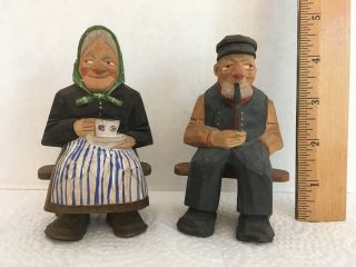 Last Day Listing Vintage German Hand Carved Wooden Figurine Set,  / Black Forest