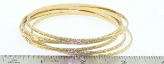 Heavy vintage 14K gold fancy high fashion 6 - piece bangle bracelet set 5