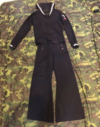 Ww2 Us Navy Sailor Wool Jumper Cracker Jack W Pants,  Aviation Mate 3rd Class