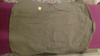 WW2 US Army Men ' s Wool Uniform Dress Shirt with gas flaps.  Size14 1/2 32 2