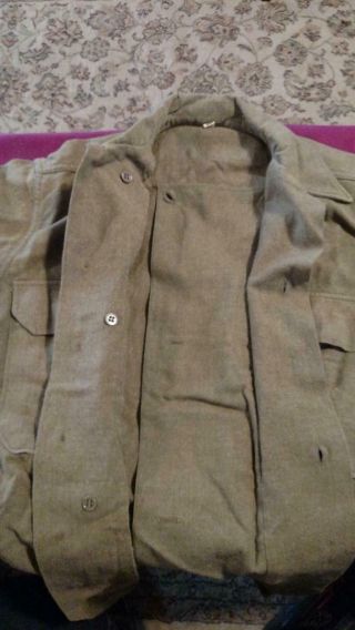 WWII U.  S.  Army Wool Flannel Field Shirt With Gas Flaps Mens 15x32 4