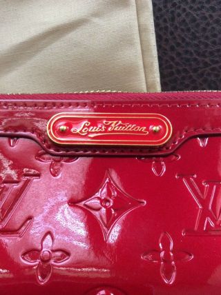 Vintage Louis Vuitton Red Patent Vernis Signature Cosmetic Pouch